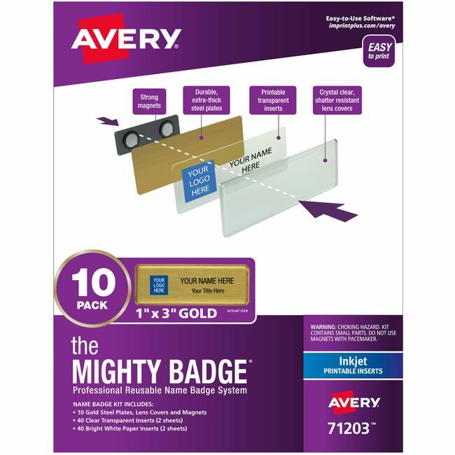 Avery Products Corporation Kit Badge Mgnt Ikj Gld 10 Pack AVE71203