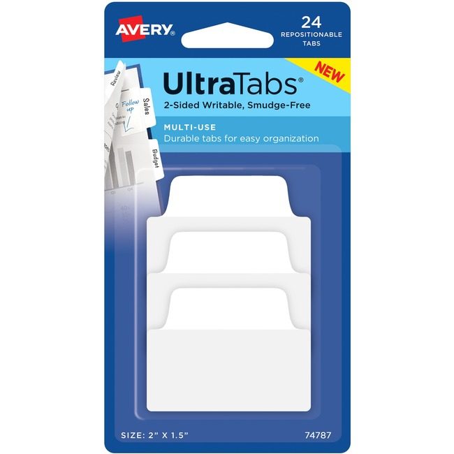 Avery Products Corporation Tabs Ultra White 2X1-1/2 AVE74787