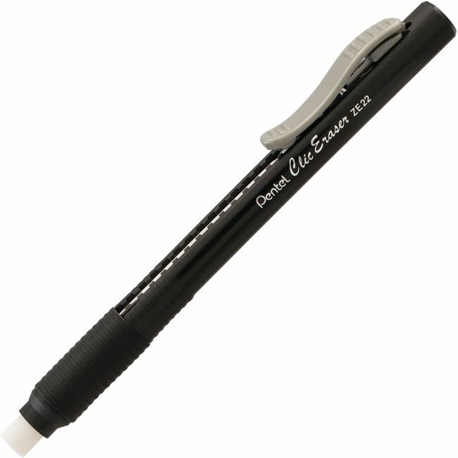 Pentel of America Eraser Clic W/Grip Black PENZE22A