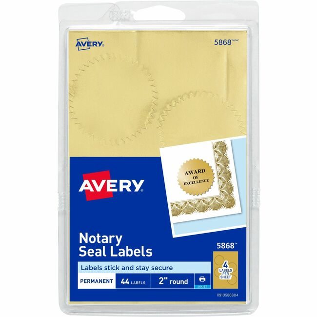 Avery Products Corporation Seal Notarial Gold 2"DIA AVE05868