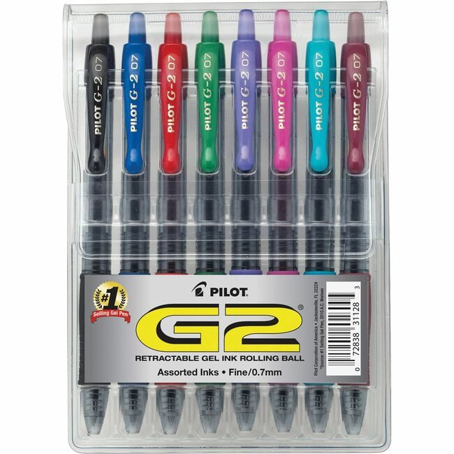 Pilot Corporation of America Pen Gel G2 Fine 8PK POUCH PIL31128