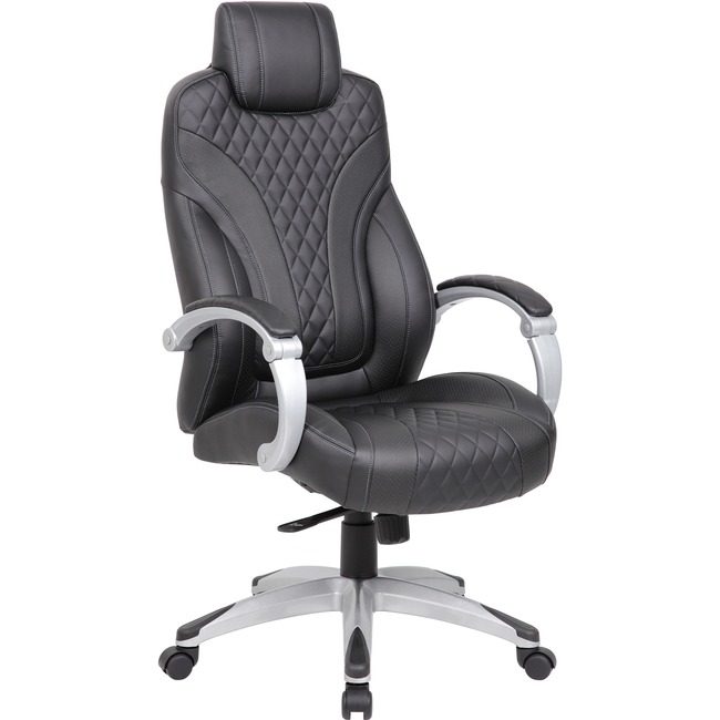Boss Office Products Chair Executive Vinyl Black BOPB8871BK