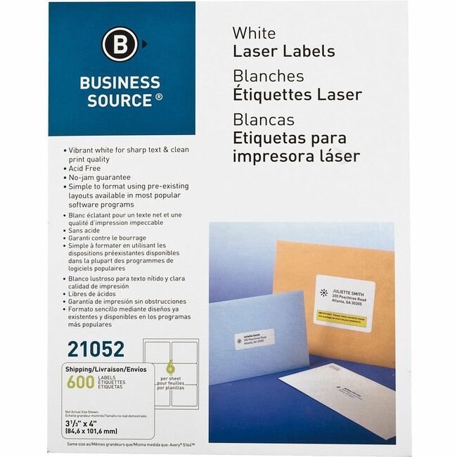 Business Source Label Ij/Lsr 3.3X4 We 600 BSN21052