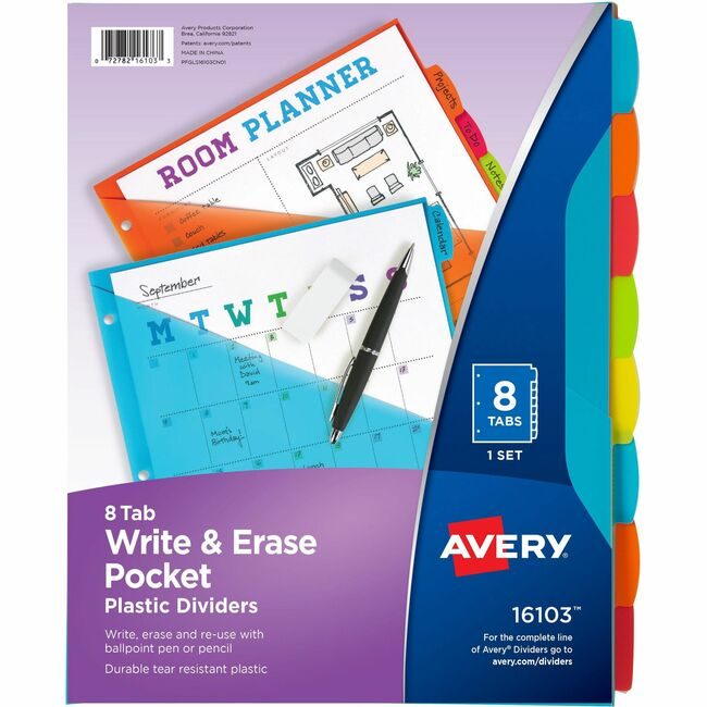 Avery Products Corporation Divider Write 8TB Assorted 1ST AVE16103