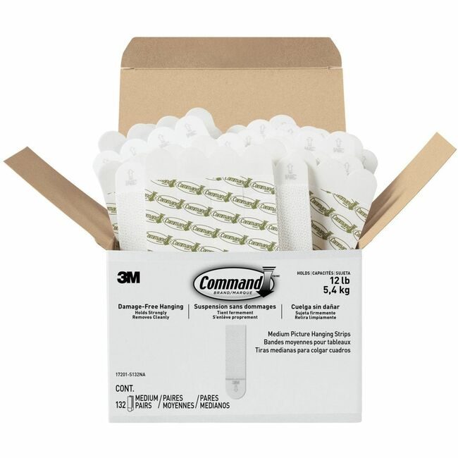 3M Company Strips Mounting Medium 132 Pack MMM17201S132NA