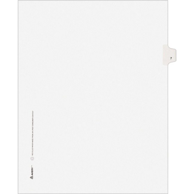 Avery Products Corporation Dividers Index Sidetab 7 AVE11917