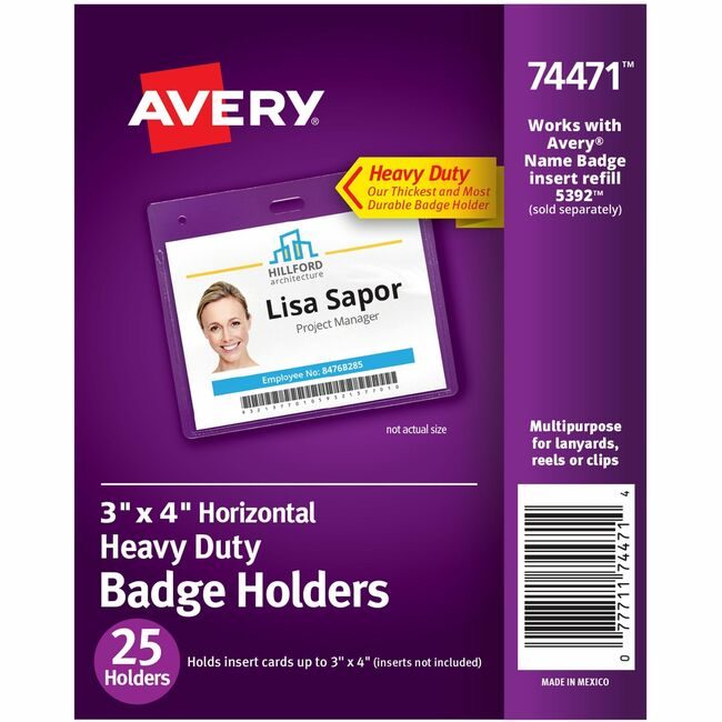 Avery Products Corporation Holder Badge Heavy-Duty Horz AVE74471
