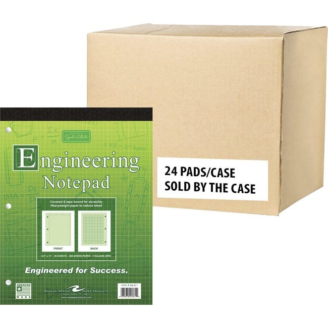 Roaring Spring Paper Products Engineer Pad W/Cover Green ROA95371CS