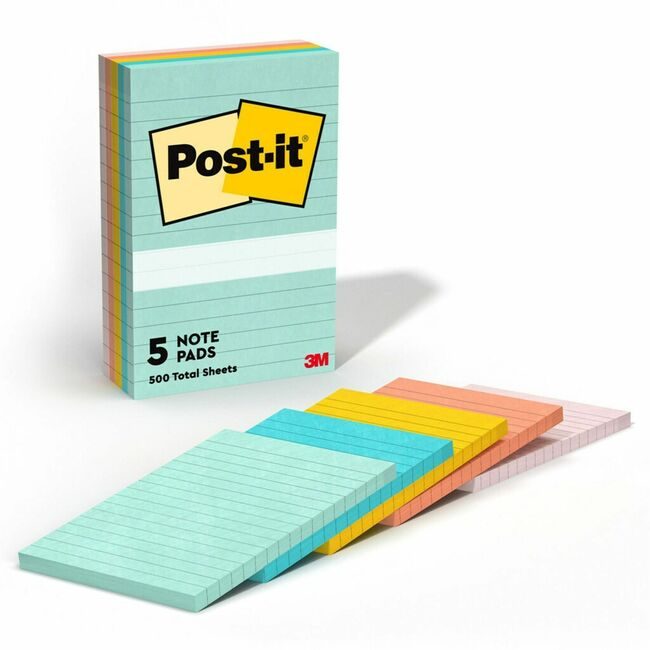 3M Company Note Post-It 4X6 5 Pack Lined MMM660-5PK-AST