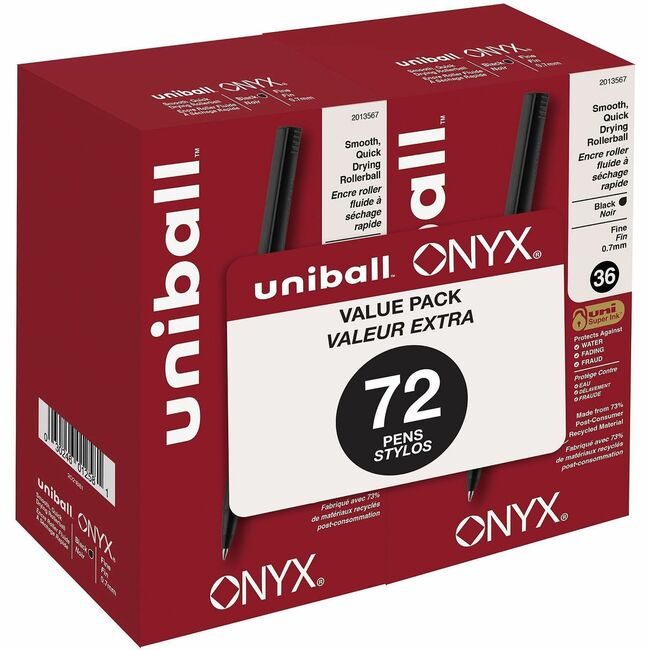 Mitsubishi Pencil Co. / uni-ball Pen Rollerball Onyx 0.7MM 72 Pack UBC2013567