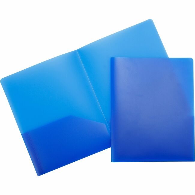 Business Source Folder 2-POCKET Poly Blue BSN20880