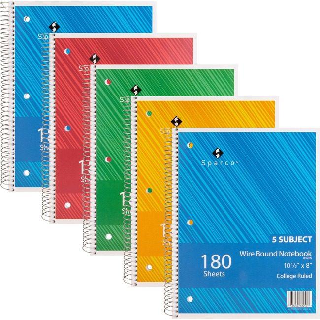 Sparco Notebook Wire Cllg 5SUB 180 SPR83255BD