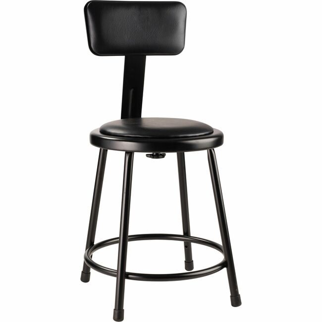National Public Seating Stool 18IN Vin Back Black NPS6418B10