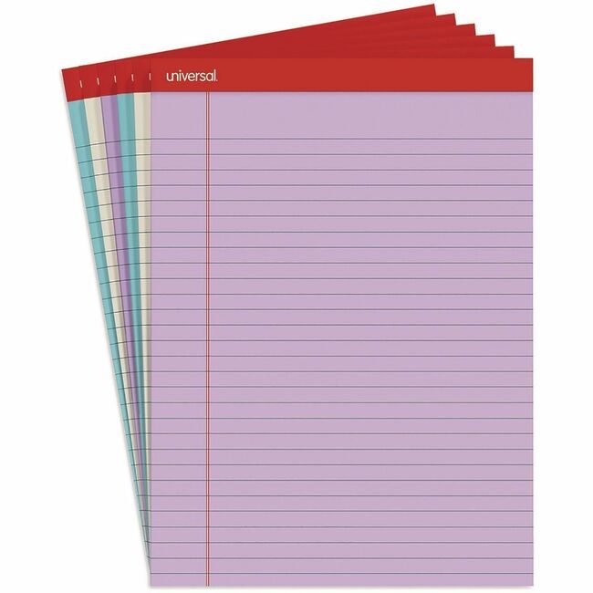 Universal Office Products Pad Lgl Rl 8.5X11 6 Pack Assorted UNV35878