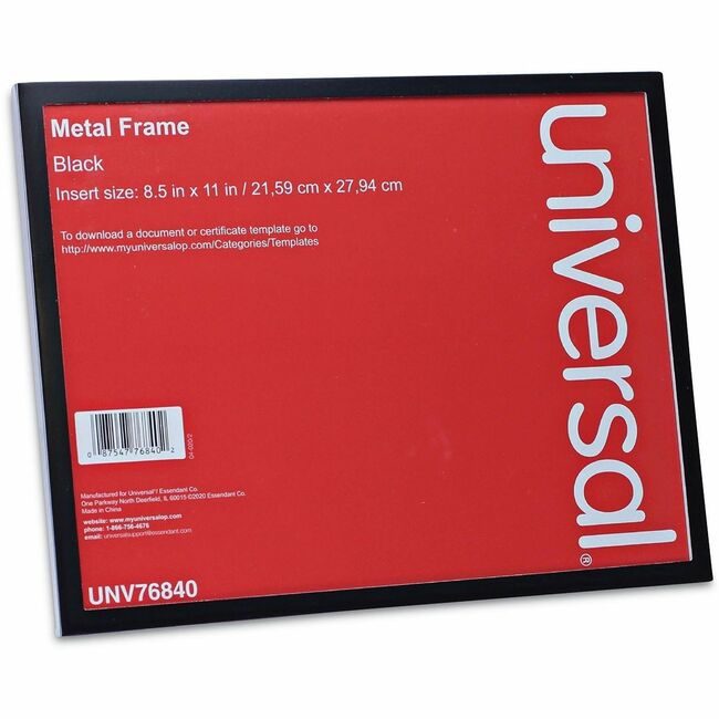 Universal Office Products Frame Metal 8.5X11 Black UNV76840