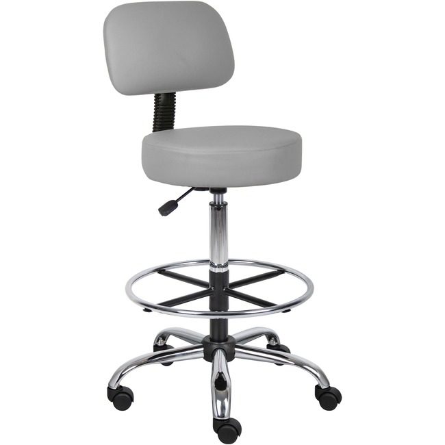 Boss Office Products Stool Antimicrobial Gray BOPB16245GY