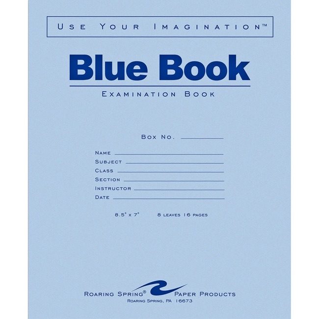 Roaring Spring Paper Products Book Blue Exam 8.5X7 8SH16P ROA77512