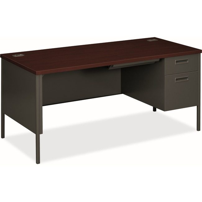 The HON Company Desk Sgl Ped T 66X30 My/Ccl HONP3265R-NS