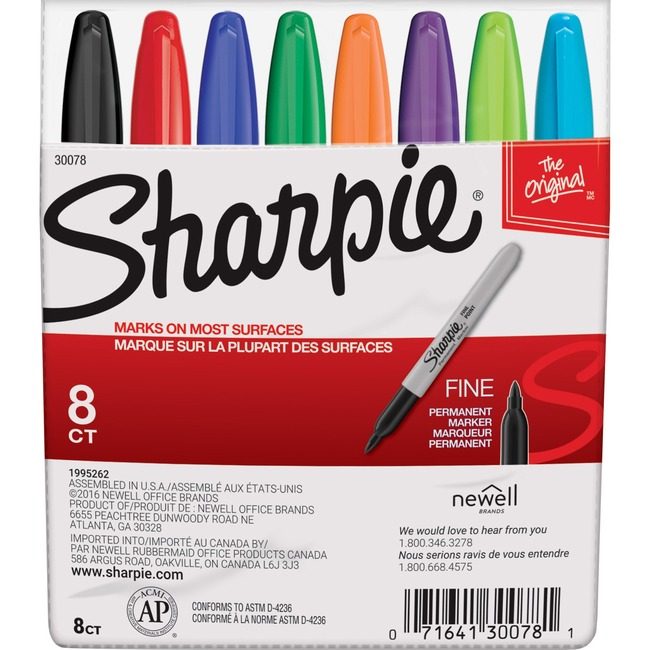 Sharpie / Expo / Prismacolor / Sanford Newell Brands / Sanford Sharpie / Expo / Prismacolor / Marker Fine Assorted 8 Pack SAN30078