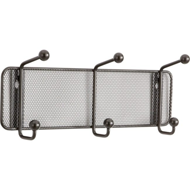 Safco Products ONYX MESH WALL RACK 3 HOOK SAF6402BL