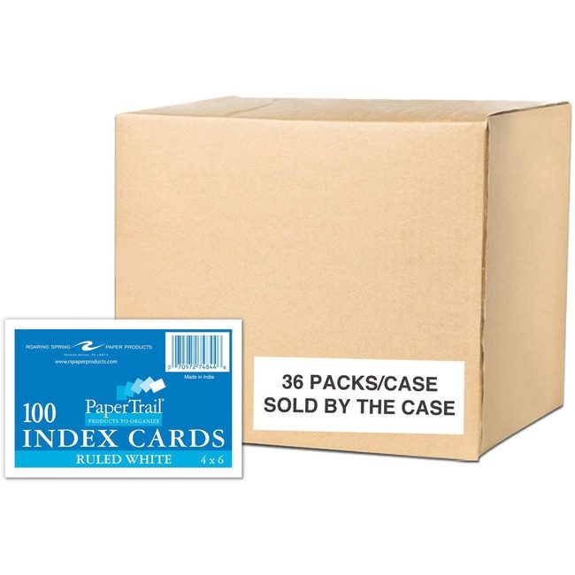Roaring Spring Paper Products Index Cards 4X6 White Lined ROA74844CS