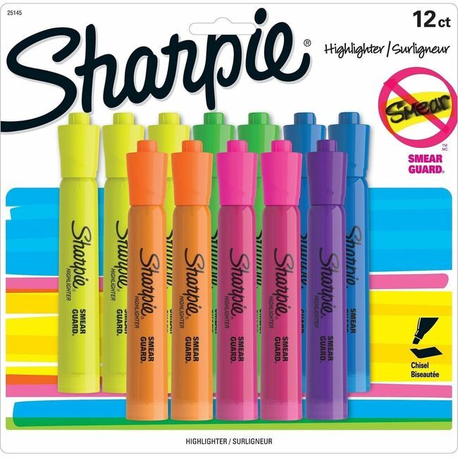 Sharpie / Expo / Prismacolor / Sanford Newell Brands / Sanford Sharpie / Expo / Prismacolor / Highlighter Tank Assorted 12 Count SAN25145