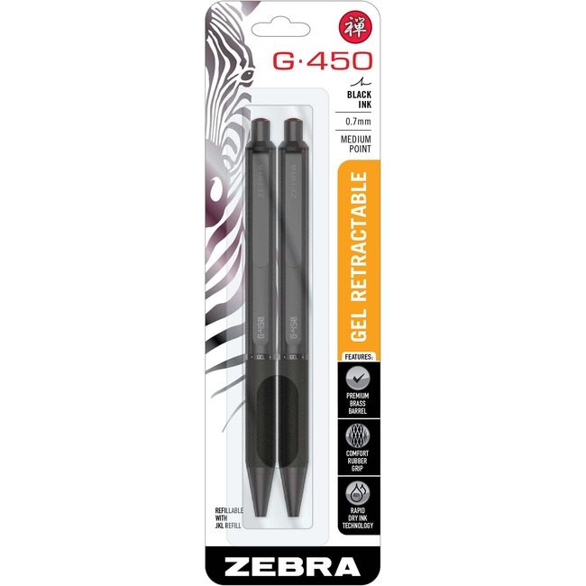 Zebra Pen Corporation Gel Rt 0.7MM Black 2 Pack ZEB49512