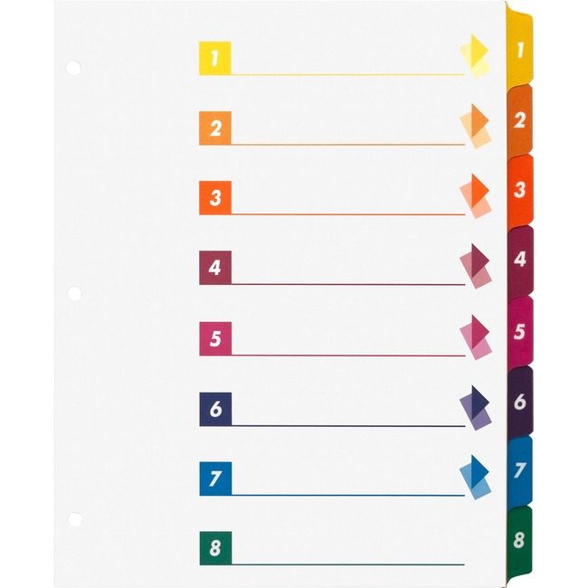 Business Source Dividers Index Toc 1-8 Mlti BSN21909