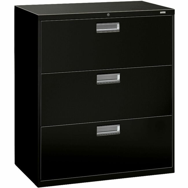 The HON Company File Lat 3DRW 36"-W/LOCK Black HON683L-P