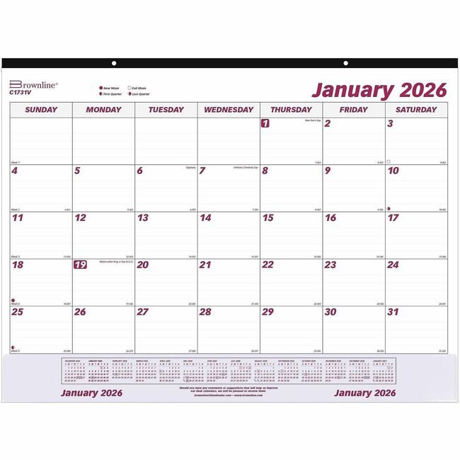 Dominion Blueline, Inc. Schneider Vizz Deskpad Monthly /Vinylstrip REDC1731V