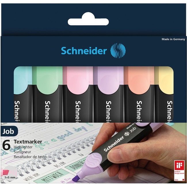 Dominion Blueline, Inc. Schneider Vizz JOB PASTEL HIGHLIGHTER 6PK RED115097