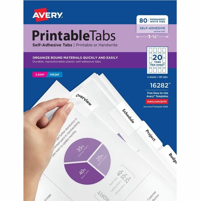 Avery Products Corporation Tabs Printable Slfadhsv We AVE16282