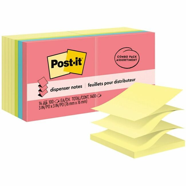 3M Company Note Popup 3X3 14 Pack Assrtd MMMR330-14YWM