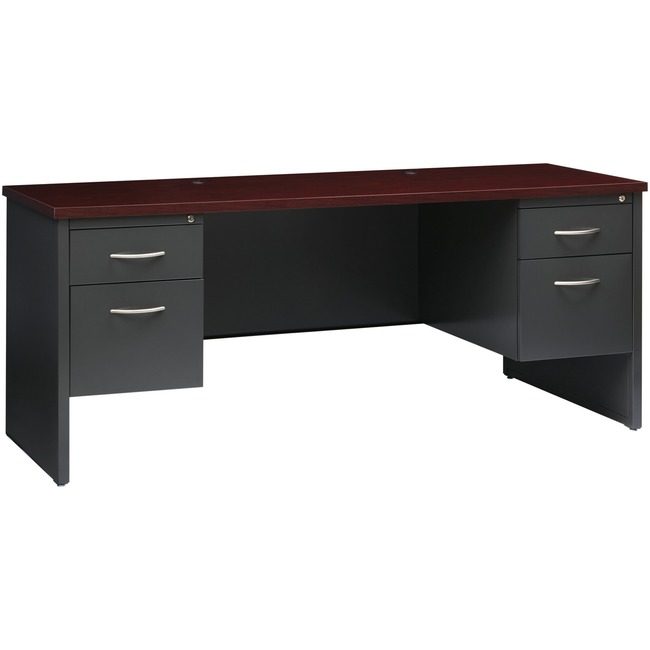 Lorell Desk 24"X72" DBL PED Ch/Mh LLR79158
