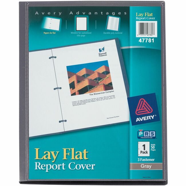 Avery Products Corporation Cover Reprt Poly Layflat Gray AVE47781