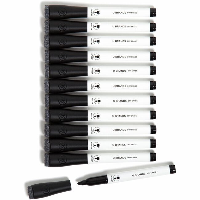 U Brands Marker De Med Black 12 Pack UBR2922U0012