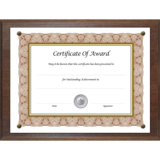 Nu-Dell Manufacturing Plaque Award 8.5X11 Walnut NUD18811M