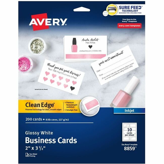 Avery Products Corporation Card Businss Inkjt We Gloss AVE8859