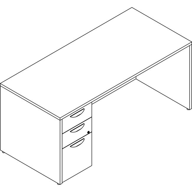 Lorell Desk Single Full Ped 30X66 Ge LLRPD3066LSPGE