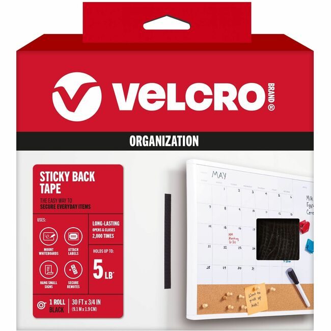 VELCRO Brand Velcro Companies Brand Tape Stickbk Hook&Loop Black VEK91137