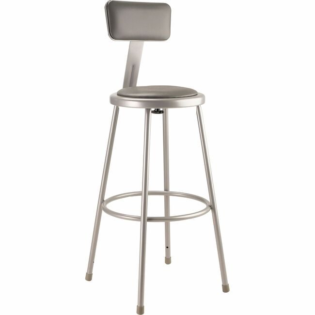 National Public Seating Stool 30IN Vin Back Gray NPS6430B