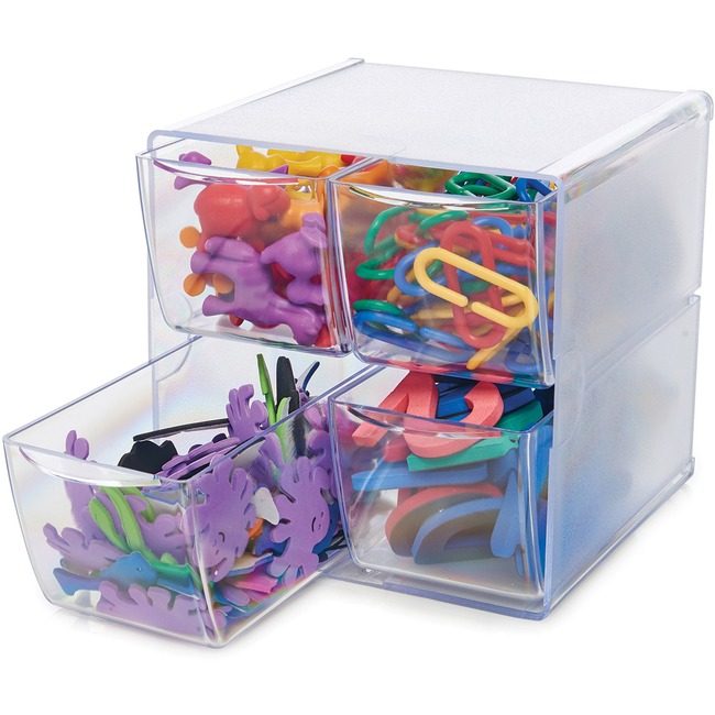 Deflecto Organizer Cube 4DRWR Clear DEF350301