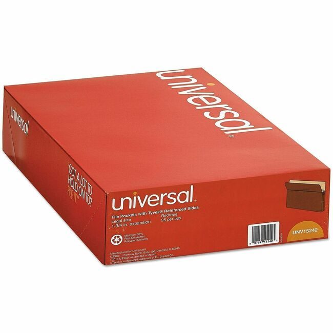 Universal Office Products Pocket File Legal Str 1.75" UNV15242