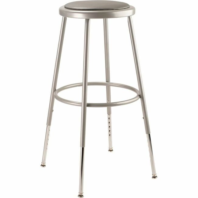 National Public Seating Stool 25-33IN Vin Gray NPS6424H