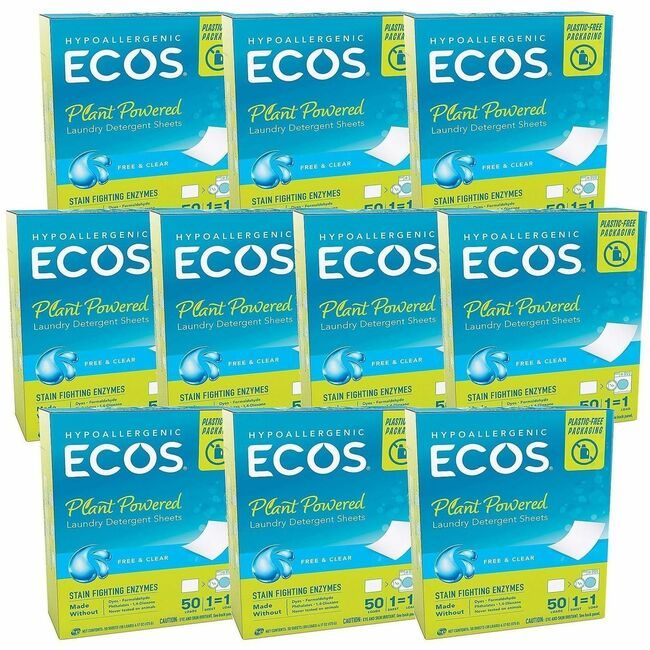 Earth Friendly Products ECOS PRO Detergent Laundry F&C 50SHT EOP9537/10