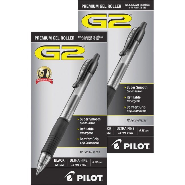 Pilot Corporation of America Pen Gel G2 Ultra Fine Black PIL31277BD