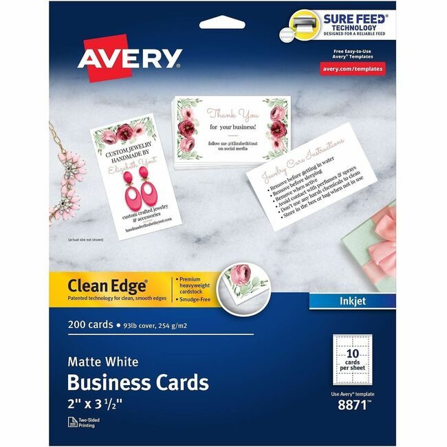 Avery Products Corporation Card Businss Inkjt We Matte AVE8871