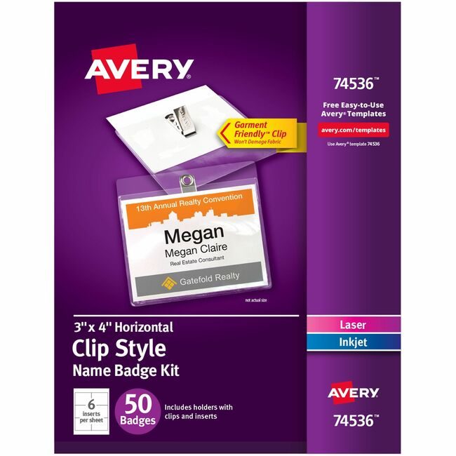 Avery Products Corporation Name Badge 3X4" AVE74536