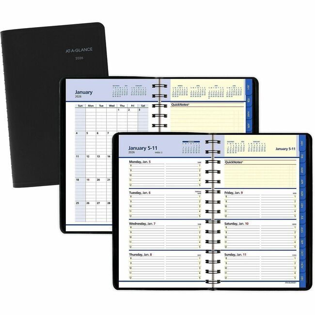 ACCO Brands AT-A-GLANCE Planner Wk/Mnth Qcknts Black AAG76-02-05