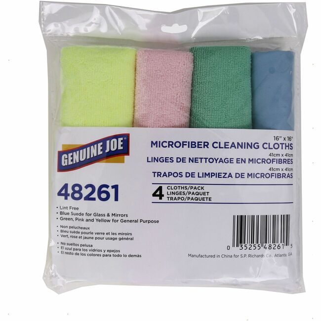 Genuine Joe Cloth Microfiber 4 ASST GJO48261CT